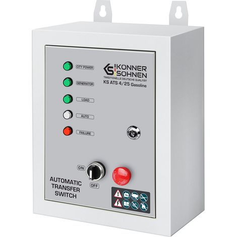 Könner & Söhnen – Unité de démarrage automatique KS ATS 4/25 Gasoline – Commutateur de transfert pour générateurs à essence – Mode automatique et manuel – Protection IP41 (1/6)