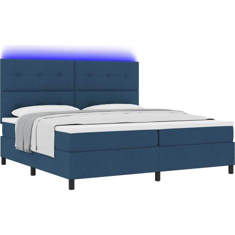 Maison Exclusive - Letto a molle con strisce LED Blu 200 x 200 cm Tessuto (1/5)