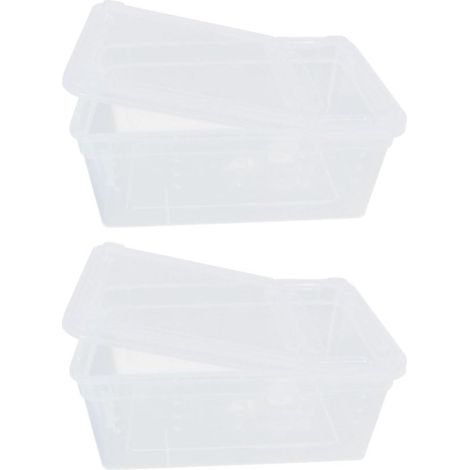 Lot de 2 Boîtes D'élevage pour Petits Reptiles et Fourmis en Plastique Pp Blanc, Ventilation Optimale et Environnement Sûr pour Alimentation et Incubation (1/5)