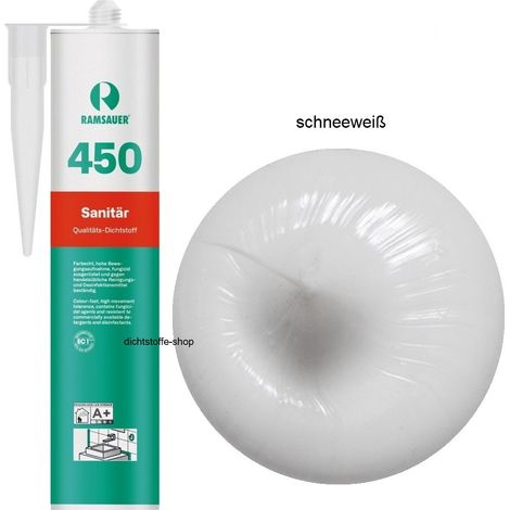 Ramsauer 450 Sanitär Silikon Fugen Dichtstoff 310ml Kartusche schneeweiss