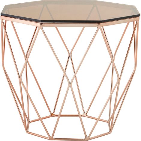 Interiors by Premier Practical End Table With Rose Gold Base, Versatile Sitting Room Side Table, Stunning Lounge Room Table (1/5)