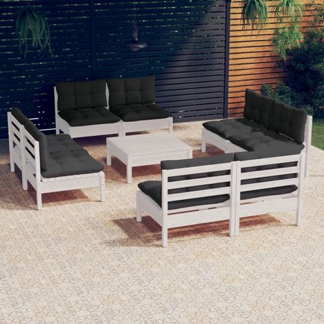 9-tlg. Garten-Lounge-Set mit Anthrazit Kissen Kiefernholz vidaXL (1/5)