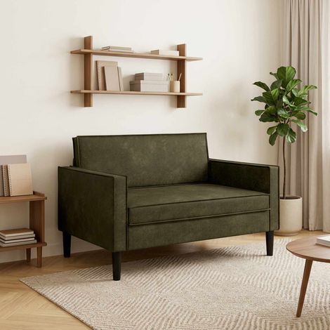 vidaXL Fauteuil XXL Vert armée Simili daim (1/5)