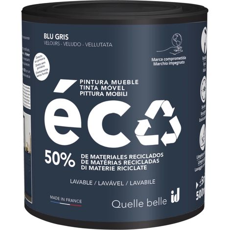 pittura per restauro legno mobili "eco mobili" blu grigio 500 ml (1/3)