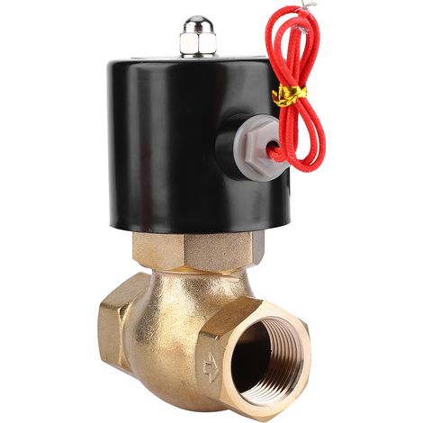 Électrovanne 2/2 voies normalement fermée en laiton pour air, eau et vapeur - 24V DC, corps en bronze, connexions filetées, usage industriel et domestique. (1/5)
