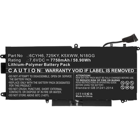 Batterie pour ordinateur portable DELL de CoreParts, MBXDE-BA0186