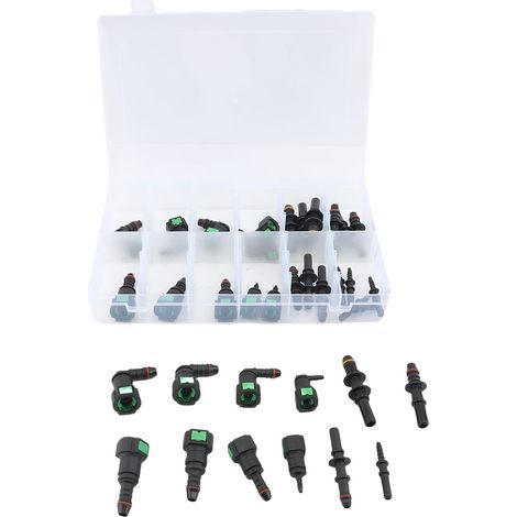 Kit de réparation de conduites de carburant, assortiment de 36 pièces à connexion rapide, 12 tailles SAE 9.89mm 9.49mm 7.89mm 6.3mm ID8mm ID6mm ID3mm (1/5)