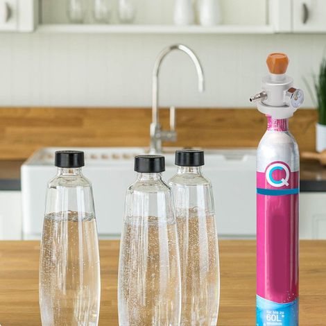 Adaptador Sodamaker TUBE Art, de aluminio resistente a la corrosión con manómetro y conexión rápida de 8 mm. (1/5)