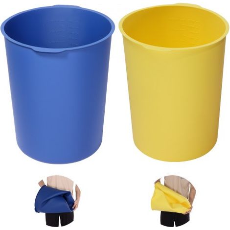 Revestimiento para Cubo de 18,9 L para Mezcla de Hormigón, Reutilizable, de Silicona, para Mezclar Pintura Fina y Hormigón Epoxi, con Medidas, Azul y Amarillo, 310 x 310 x 370 mm, 2 uds (1/5)