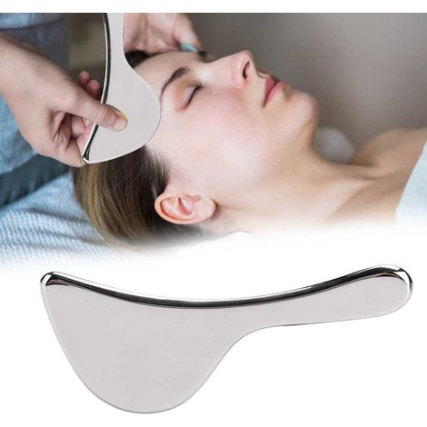 Plaque de Gua Sha en Acier Inoxydable pour Massage Facial et Détente Corporelle (1/5)