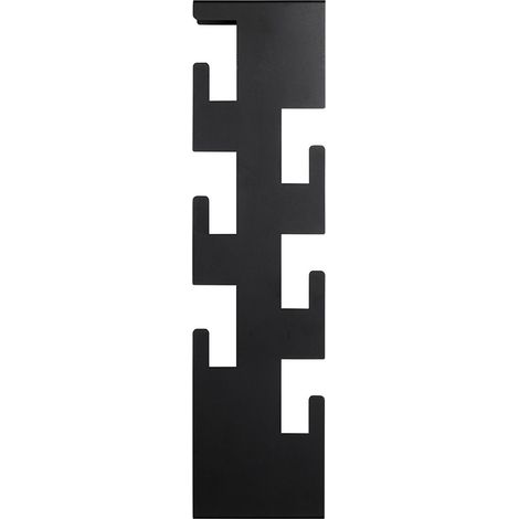 Garderobe murale, Patère murale en métal coloris noir -longueur 15 x profondeur 8 x hauteur 60 cm (1/5)
