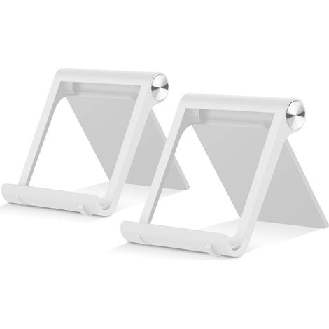 Support Tablette - Réglable 0° à 120° - Compatible 4 à 13 Pouces - Noir et Blanc - Lot de 2 (1/5)