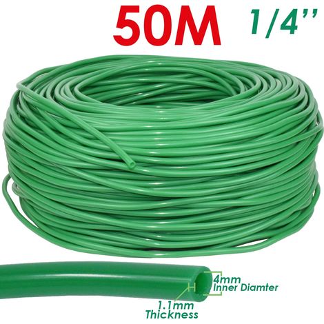 Tuyau d'arrosage de jardin 1/4 pouce (SPL11-066-50M-1/4'') en PVC 4/7 mm pour micro-irrigation goutte à goutte, balcon, pelouse et serre. (1/5)