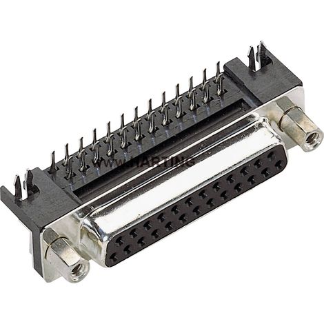 Embase SUB-D mâle 25 pôles HARTING 09683635812 90 ° à souder 1 pc(s) D00752