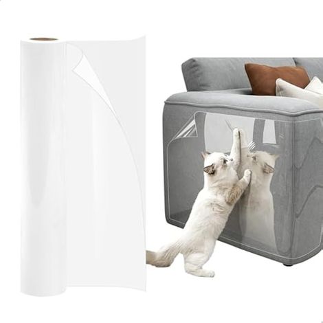 Protection anti-griffures pour chat 30 x 300 cm, ruban adhésif transparent anti-griffures pour canapés, meubles, portes et murs (1/5)