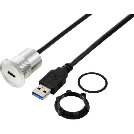 USB-C® (3.1) presa/USB-a (3.0) spina 1 m cavo argento TC-13376308 TRU COMPONENTS Contenuto: 1 pz.