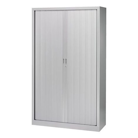 Armoire haute penderie monobloc en tôle d'acier 198 x 120 cm – Rideaux PVC M1 – 4 tablettes réglables 110 kg – Fabrication française – Pierre Henry