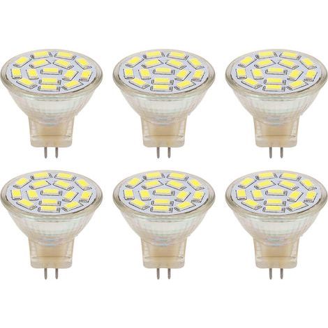 Jeffergarden 6 unidades de bombillas LED GU4, 270 lm, 15 LED, bombilla de bajo consumo MR11 para lámpara de riel, 12 V, 3 W, luz blanca 6000 K (1/4)