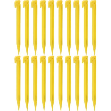 20 piquets de tente/auvent de camping robustes en plastique de 23 cm (9 pouces) pour ancrage au sol dans le sable. (1/5)