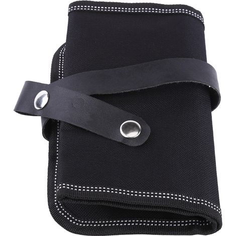 Porte-crayons enroulable noir avec 36 emplacements et fermeture à bouton-pression. (1/5)