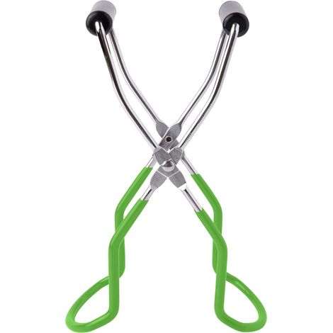 Pince à conserves en acier inoxydable avec poignée ergonomique pour une prise en main sûre, outil idéal pour soulever les conserves dans la cuisine, verte (1/5)