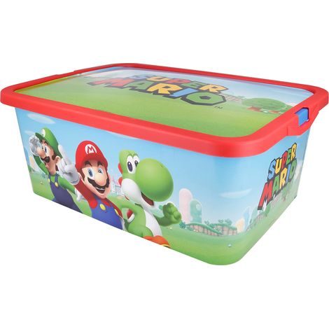 Boîte de Rangement Enfant avec Couvercle Click 13 litres - Organisateur Jouets Plastique Résistant pour Chambre (1/5)