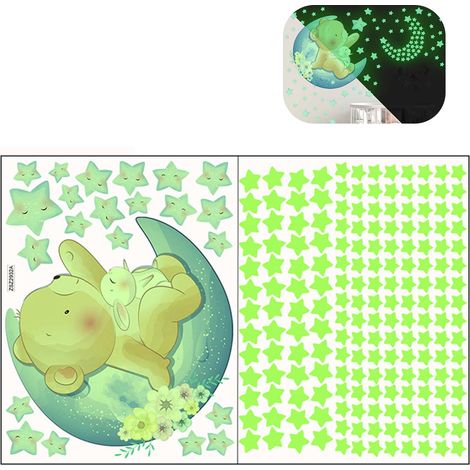Adhesivos de pared fosforescentes (30 x 19 cm, 28 x 28 cm) fabricados en papel PVC para paredes y techos: efecto cielo estrellado y galaxia, luminosidad duradera, ideal para proyectos de bricolaje inf (1/5)