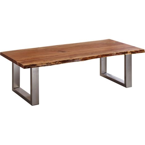 Table basse 150x70 Acacia laqué Noisette FREEFORM 12 (1/3)