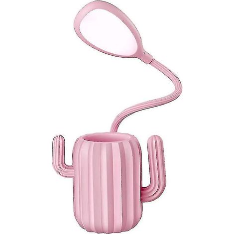 Lampe de bureau LED cactus pour enfants, lampe de chevet LED USB à 3 niveaux de luminosité avec porte-stylo, lampe de bureau LED E (1/3)