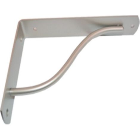 VECA - REGGIMENSOLA LINEA CURVA PER ARREDO CASA IN ZAMA 18CM - COLORE NICKEL SATINATO