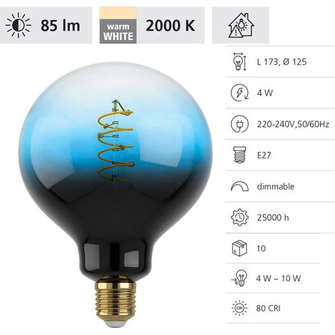 Eglo LED Globe G125 E27 4W schwarz-blau Leuchtmittel (1/5)