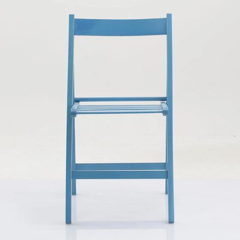 Sedia pieghevole a libro Arno - Anilina turchese 42,5 x 47,5 H79 seduta 45 (1/4)