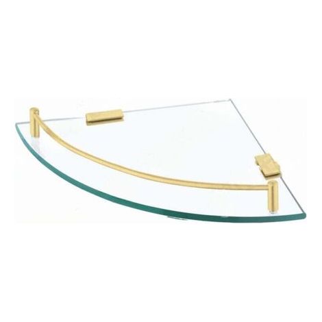 Étagère Murale d'Angle en Verre Trempé pour Salle de Bain avec Porte-Serviettes Acier Inoxydable Doré (1/4)