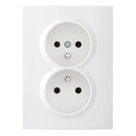 Kanlux – Double prise murale encastrée 2 sorties 16A – Indice de protection IP20 – Connecteur à vis pour installation facile – Blanc (1/3)