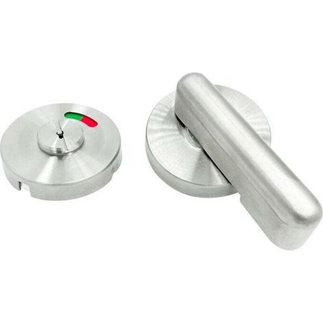 Serrure de porte de salle de bain, pêne indicateur de position libre et occupée, finition nickel satiné (1/4)