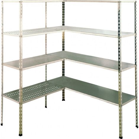 Scaffale in Acciaio Inox AISI 304 con 4 piani 100x40 altezza h 180cm (1/2)
