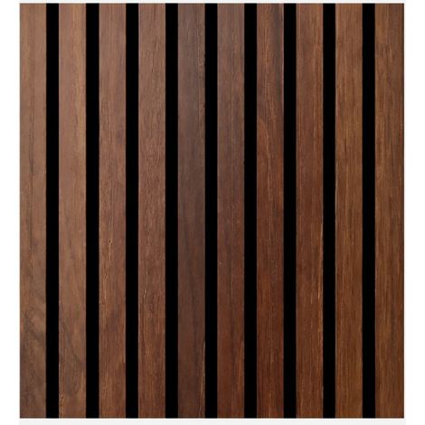 Panel acústico con ranuras efecto madera 12pzs 60x60 cm - Nogal