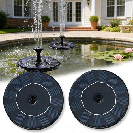 Lote de 2 fuentes solares de exterior: pompe de bassin solaire à 8 effets, pompe à eau solaire polyvalente, fontaine flottante, ideal para el jardín, l'étang ou le bassin à poissons, pour les