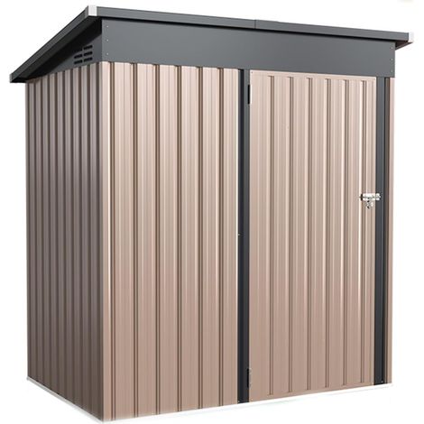 YODOLLA 3x5FT Garden Metal Storage Shed with Lockable Door Utility Room Tool Shed For Garden,Gray