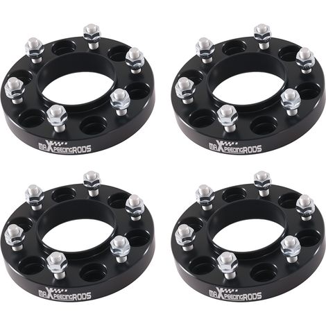 25mm Black Wheel Spacers 6x139.7 93.1mm For Ford Ranger 5-Lug 6-Lug 4x4 M12x1.5 (1/5)