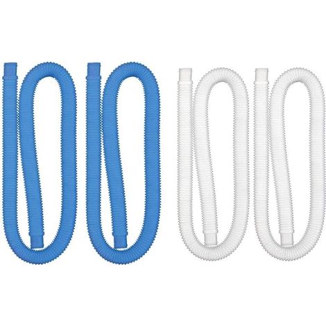 Lot de 2 tuyaux de piscine hors sol avec longueur 1000 mm de diamètre 32 mm pour pompe à cartouche transparente Krystal et saumure en utilisant du plastique PVC pour anti-fuite léger (blanc) (1/5)