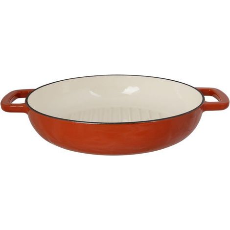 Poele a grill - COSY & TRENDY - FONTESTIC - Fonte émaillée - Ø28 cm - Tous feux dont induction - Rouille (1/4)