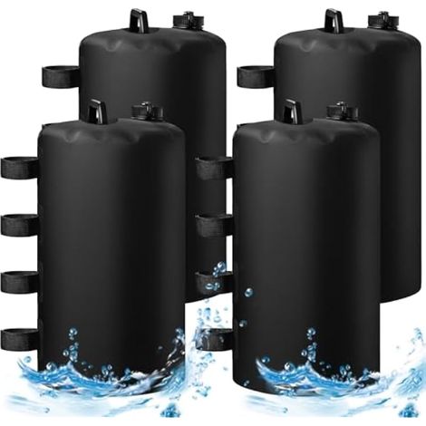 Lot de 4 Pieds de pavillon, 80kg(20L4),Lot de 4 Poids de Water Bag, Peut contenir de l'eau ou du Sable, Réutilisable, Sacs de lestage pour Gazebos/Tentes de Jardin/Tentes de fête, 24 45cm (1/4)