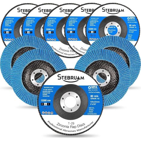 Fächerscheiben 125 mm 40er 10 Stück Blau125 MM 10 PCS 40er K&xF6rn (1/5)