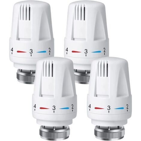 4 Pièces Tete Thermostatique Radiateur, Tête de Vanne de Radiateur, Robinet Thermostatique Radiateur, M30 X 1,5 Tête de Thermostat (1/4)