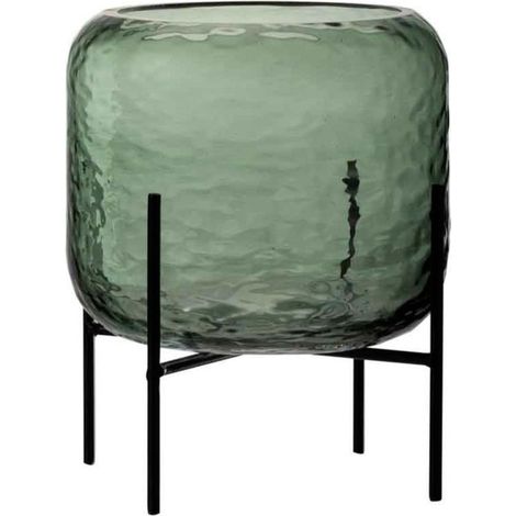 Vase Design sur Pied "Irrégulier" 18cm Vert
