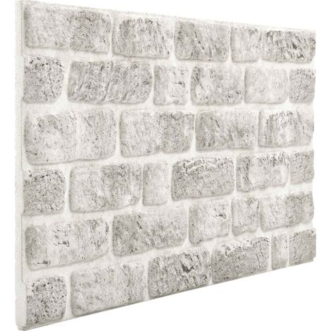 Wall Panels 10 pcs Light Grey 100 x 50 cm EPS Foam vidaXL
