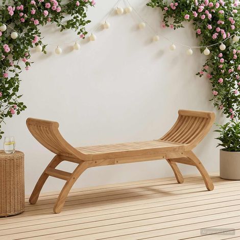 vidaXL Garden Bench 2 -Seater 126 cm Solid Teak Wood Natural