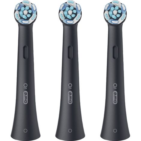 Oral-B Testine di Ricambio iO Series Ultimate Clean Black, testine rotonde di ricambio originali, con setole CrissCross per pulizia e rimozione della placca avanzate e in profondità, 3