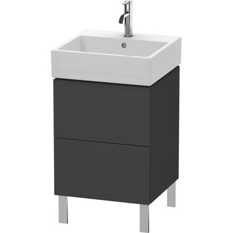 Duravit Meuble sous-lavabo L-Cube vertical 48,4 x 45,9 cm, 2 tiroirs, pour Vero Air 23505050, Coloris: Décor graphite mat - LC677404949 (1/4)